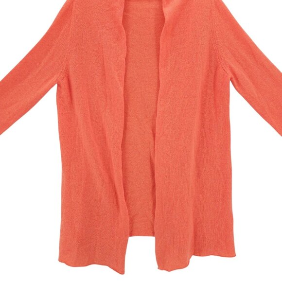 ISLE OF SKYE Scotland Orange 100% Cashmere Open Front Cardigan Size 44" - Picture 2 of 7